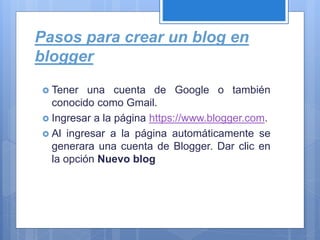 Pagina web (blogger)