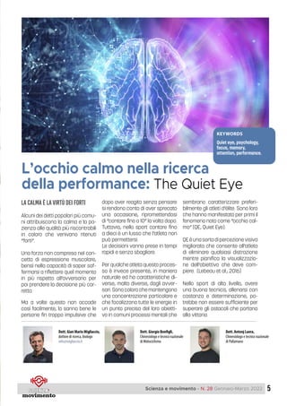 5
Scienza e movimento - N. 28 Gennaio-Marzo 2022
LA CALMA È LAVIRTÙ DEI FORTI
Alcuni dei detti popolari più comu-
ni attri...