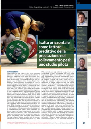 STRENGTH & CONDITIONING. Per una scienza del movimento dell’uomo Anno VI - Numero 22 / Ottobre-Dicembre 2017 11
S&C(Ita)n....