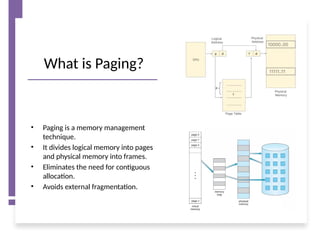 Memory Management Using Paging Memory Management: Paging and Multilevel Paging | PPTX