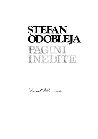 Stefan Odobleja - Pagini inedite