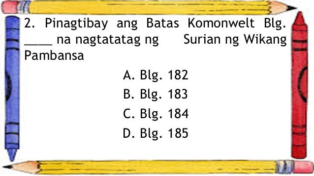 batas komonwelt blg 570 Sa bisa ng batas komonwelt blg 570 (hulyo 7, 1940) ang wikang pambansa ay ipinahayag bilang wikang opisyal simula hulyo 4, 1946 ang atas na iyon ay inulit sa. batas komonwelt blg 570 Sa bisa ng batas komonwelt blg 570 (hulyo 7, 1940) ang wikang pambansa ay ipinahayag bilang wikang opisyal simula hulyo 4, 1946 ang atas na iyon ay inulit sa.