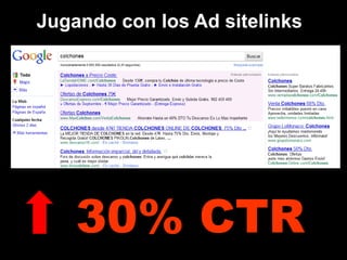 Jugando con los Ad sitelinks




    30% CTR
 