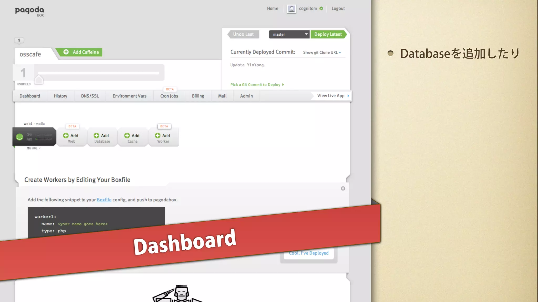 Databaseを追加したり




Das hboard
 