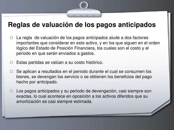 Pagos anticipados