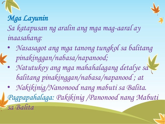 Pagsagot ng mga tanong tungkol sa balitang napakinggan