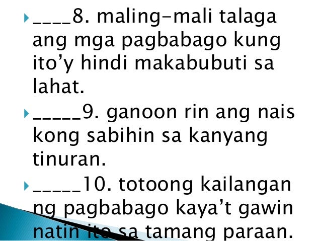 Mga Pahayag Sa Pagsang Ayon At Pagsalungat