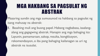 Tagalog Abstrack Example Pagsulatttttttttttttttttttttttttt ng Abstrak.pptx