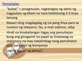 Pagsulat ng liham pangnegosyo | PPTX