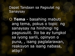Pagsulat ng sanaysay