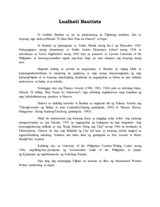 Pagsusuri sa panitikang pilipino sa panahon ng kontemporaryo | DOCX