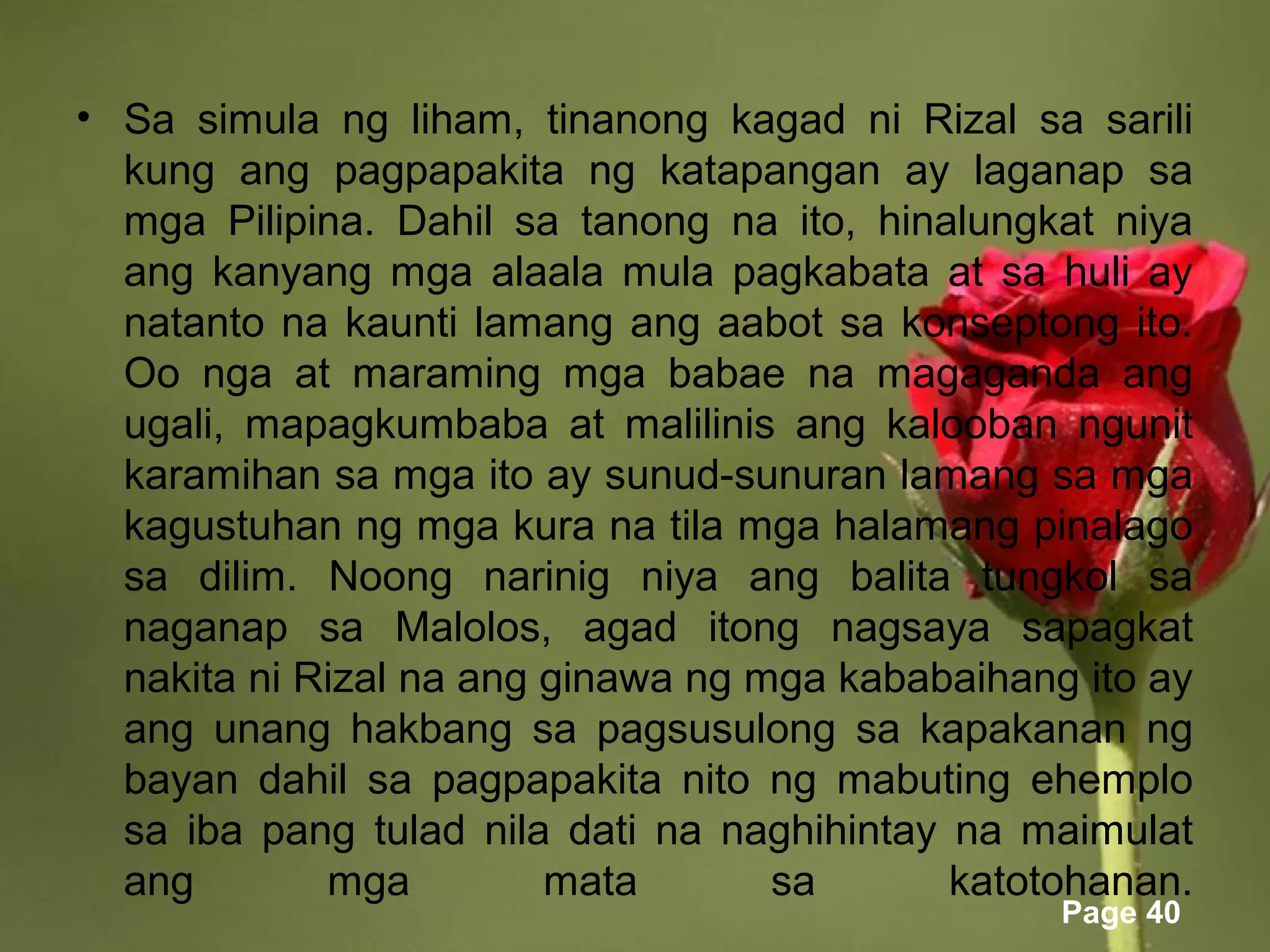 Pagtalakay sa mga akda ni rizal by RPC | PPT