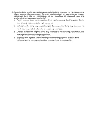Pagtataya, paano ko ipapakita ang pagalang sa awtoridad | DOCX