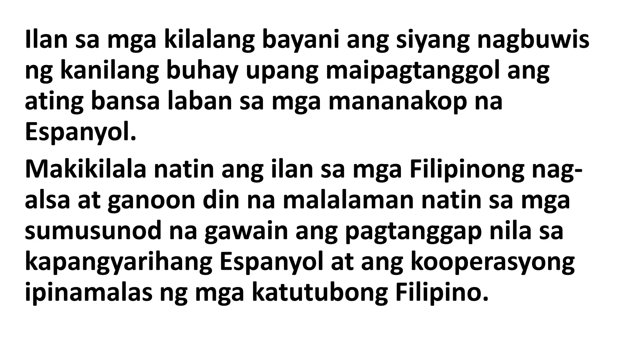 Pagtugon ng mga Pilipino sa Kolonyalismong Espanyol-QUARTER 3 ARALING ...