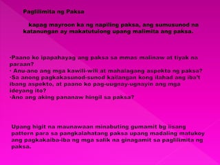 Pagtukoy at paglilimita ng paksa