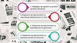 Copyreader Philippines PAGWAWASTO NG KOPYA - copyreader sa Ingles | PPTX