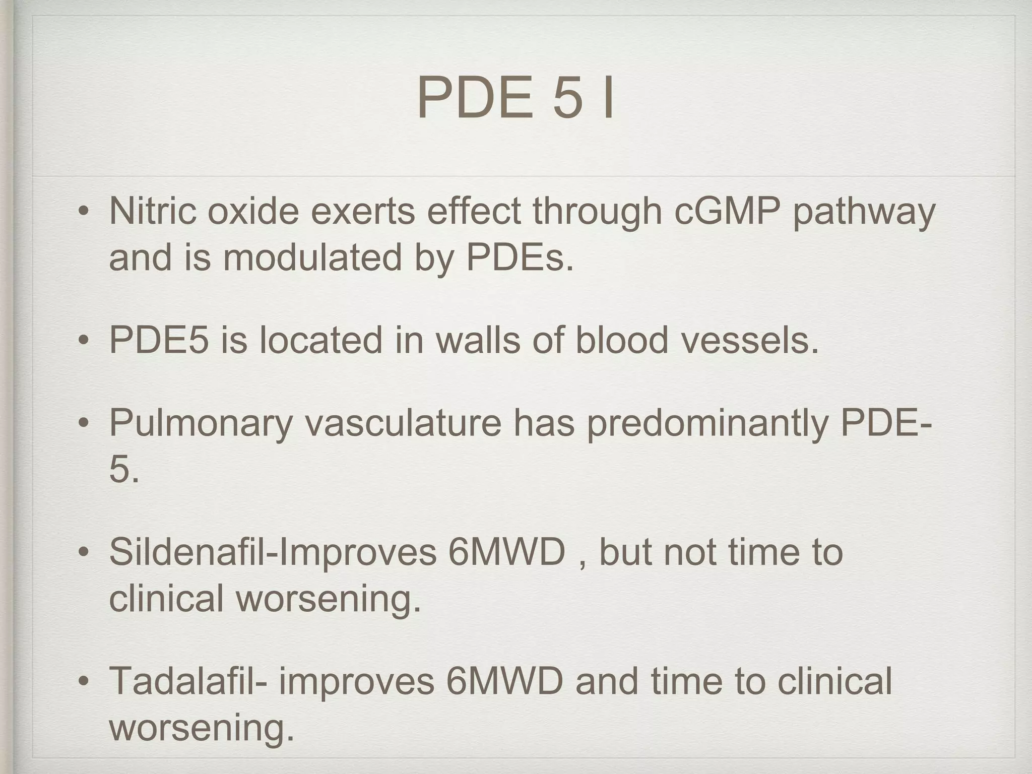Pharmacological management of Pulmonary artery hypertension in cardiac