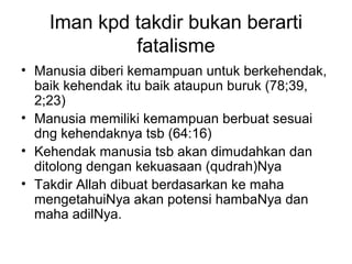 Hikmah beriman dengan sifat qudrah