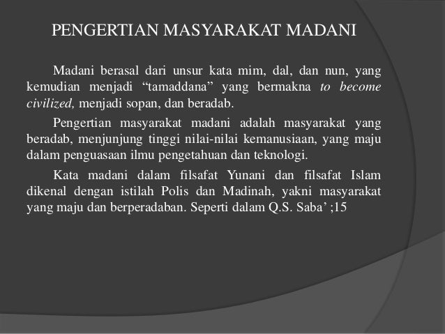 Masyarakat Madani Dan Kesejahteraan Umat