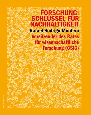 FORSCHUNG:
                        SCHLÜSSEL FÜR
                        NACHHALTIGKEIT
                        Rafael Rodrigo Montero
                         Vorsitzender des Rates
                          für wissenschaftliche
                               Forschung (CSIC)
Platja de Palma / 252
 