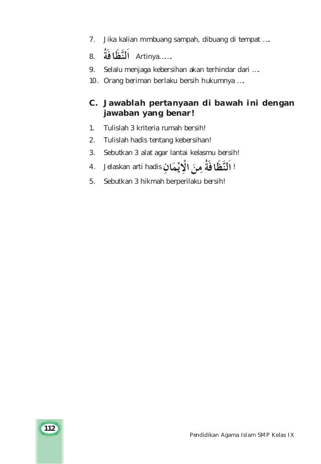 Hadits Tentang Kebersihan Latin Dan Artinya Sumber Ilmu