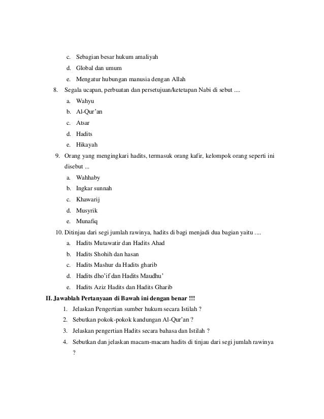Modul Mata Pelajaran Pai Kelas X