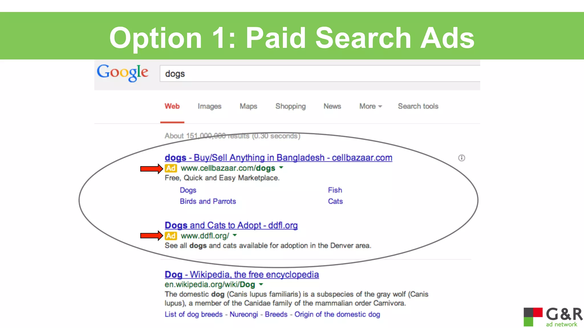 Option 1: Paid Search Ads

 