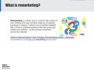 What is remarketing?
Slide 38
 