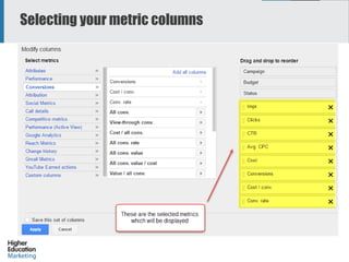 Selecting your metric columns
6
 
