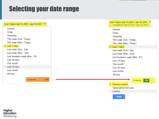 Selecting your date range
7
 
