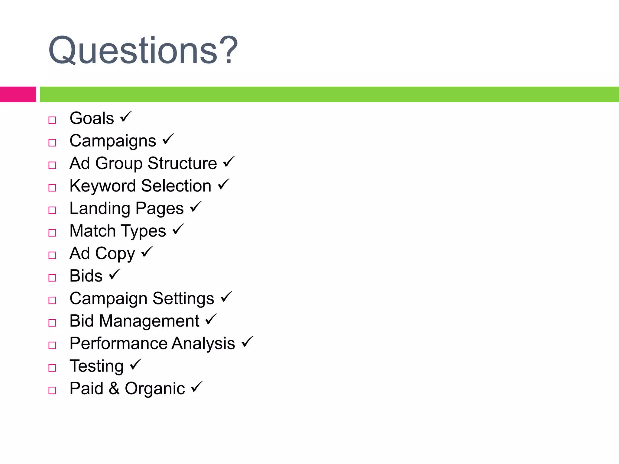 Paid Search Considerations & Strategies