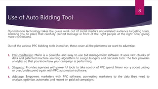 Use of Auto Bidding Tool
Optimization technology takes the guess work out of social media’s unparalleled audience targetin...