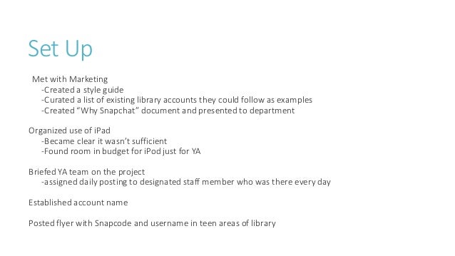 Using Snapchat to Reach Library Patrons: Part 2 - 638 x 359 jpeg 29kB