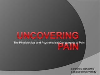 The Physiological and Psychological Components of Pain
Courtney McCarthy
Longwood University
 