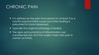Pain, theories of pain and physiotherapy modalities in pain | PPTX