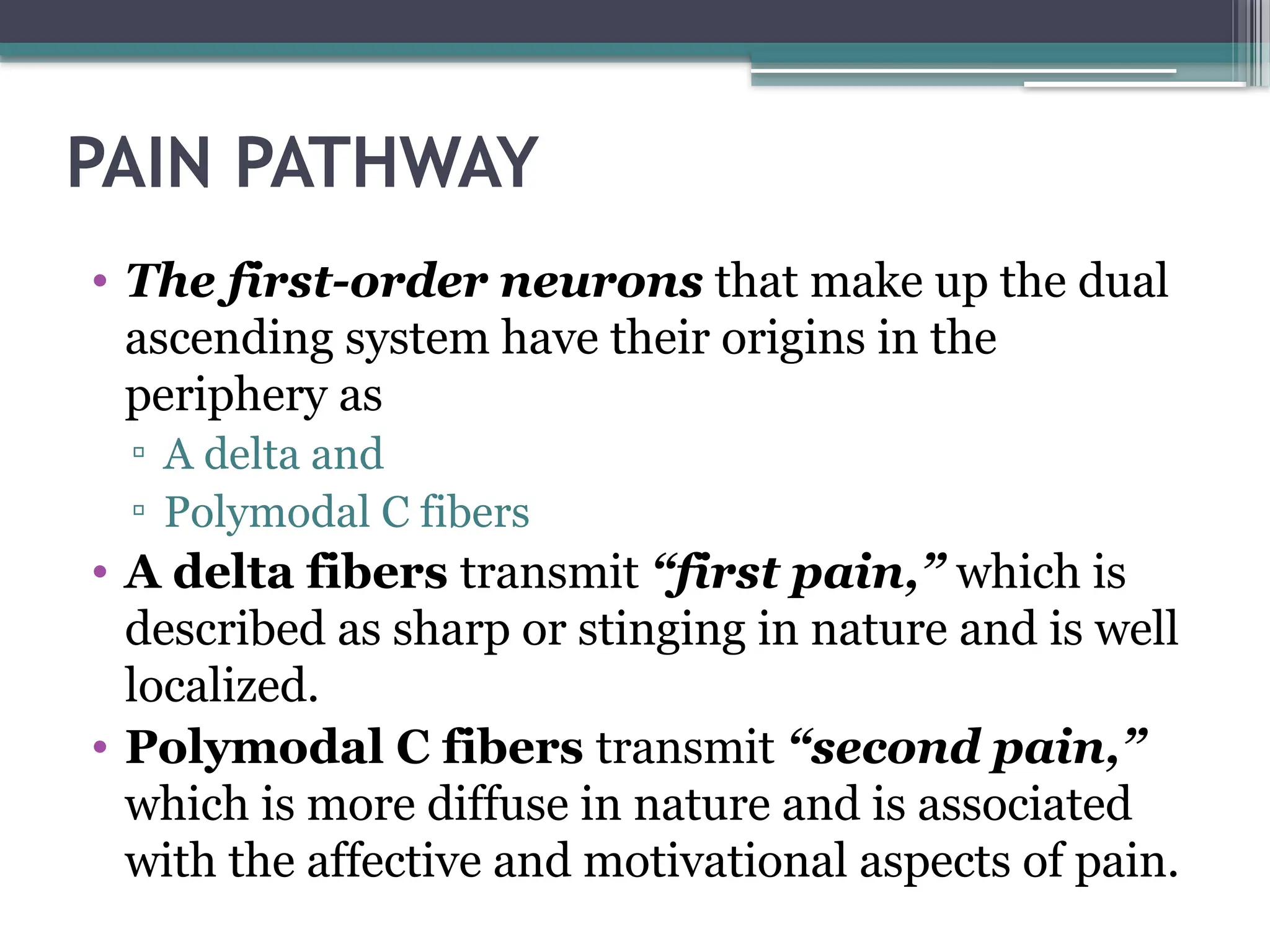 Pain- defintion, types and principles of pain management | PPTX