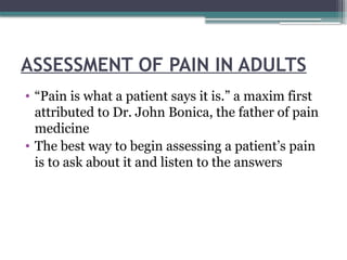Pain- defintion, types and principles of pain management | PPTX