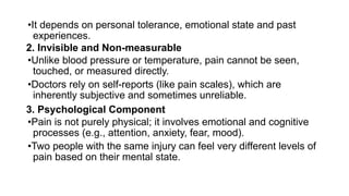 Lecture on pain and its psychological factors | DOCX