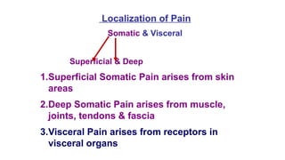 Comprehensive Overview of Pain Mechanisms, Analgesia, and Sensory ...