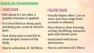 Pain and pain pathways final | PPTX