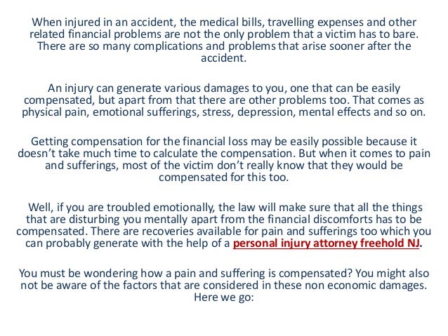 Pain And Suffering Damages Guide By Personal Injury Attorney Freehold