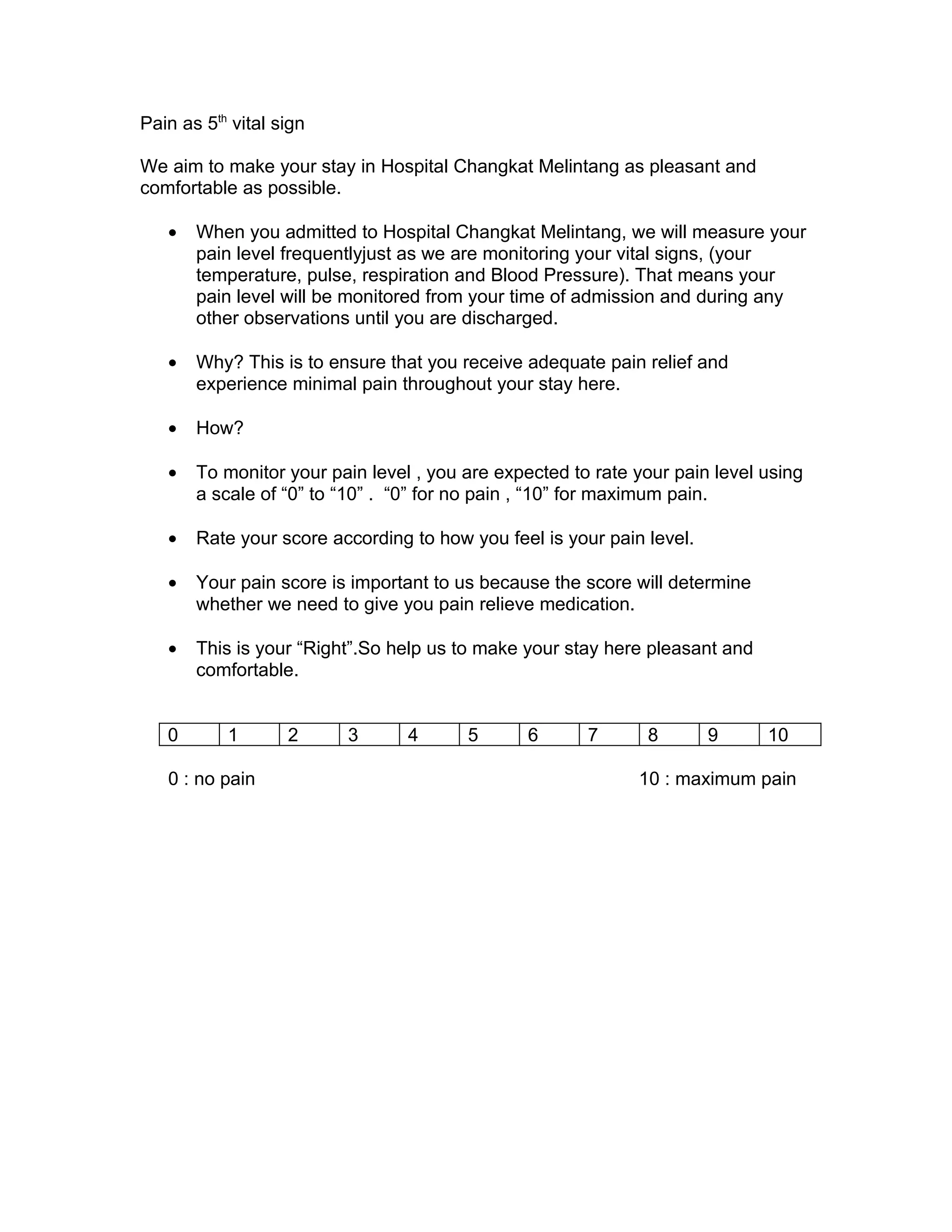 Pain as 5th vital sign eng bro | DOC