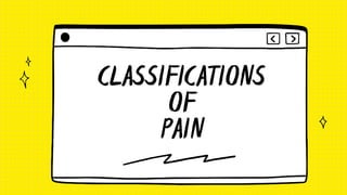 CLASSIFICATIONS
OF
PAIN
 