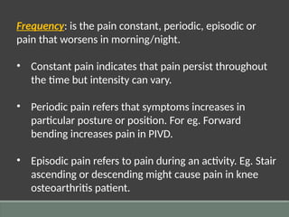 Pain Assessment for physiotherapy students | PPTX