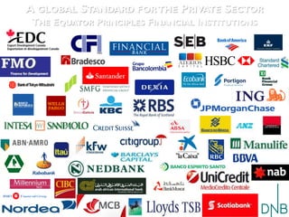A GLOBAL STANDARD FOR THE PRIVATE SECTOR
THE EQUATOR PRINCIPLES FINANCIAL INSTITUTIONS
 