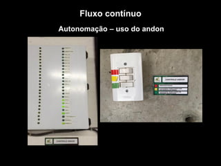 TROQUE O METRO QUADRADO
PELO
METRO PENSADO.
Autonomação – uso do andon
Fluxo contínuo
 
