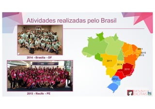 2014 - Brasília - DF
2015 - Recife - PE
2010
2011
2012
2013
2014
2015
2011
Atividades realizadas pelo Brasil
 