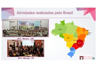 2015 - Manaus - AM
2010
2011
2012/
2016
2013
2014
2015
2011
2015
2016 - Maringá - PR
Atividades realizadas pelo Brasil
 