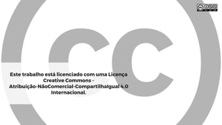 Este trabalho está licenciado com uma Licença
Creative Commons -
Atribuição-NãoComercial-CompartilhaIgual 4.0
Internacional.
 