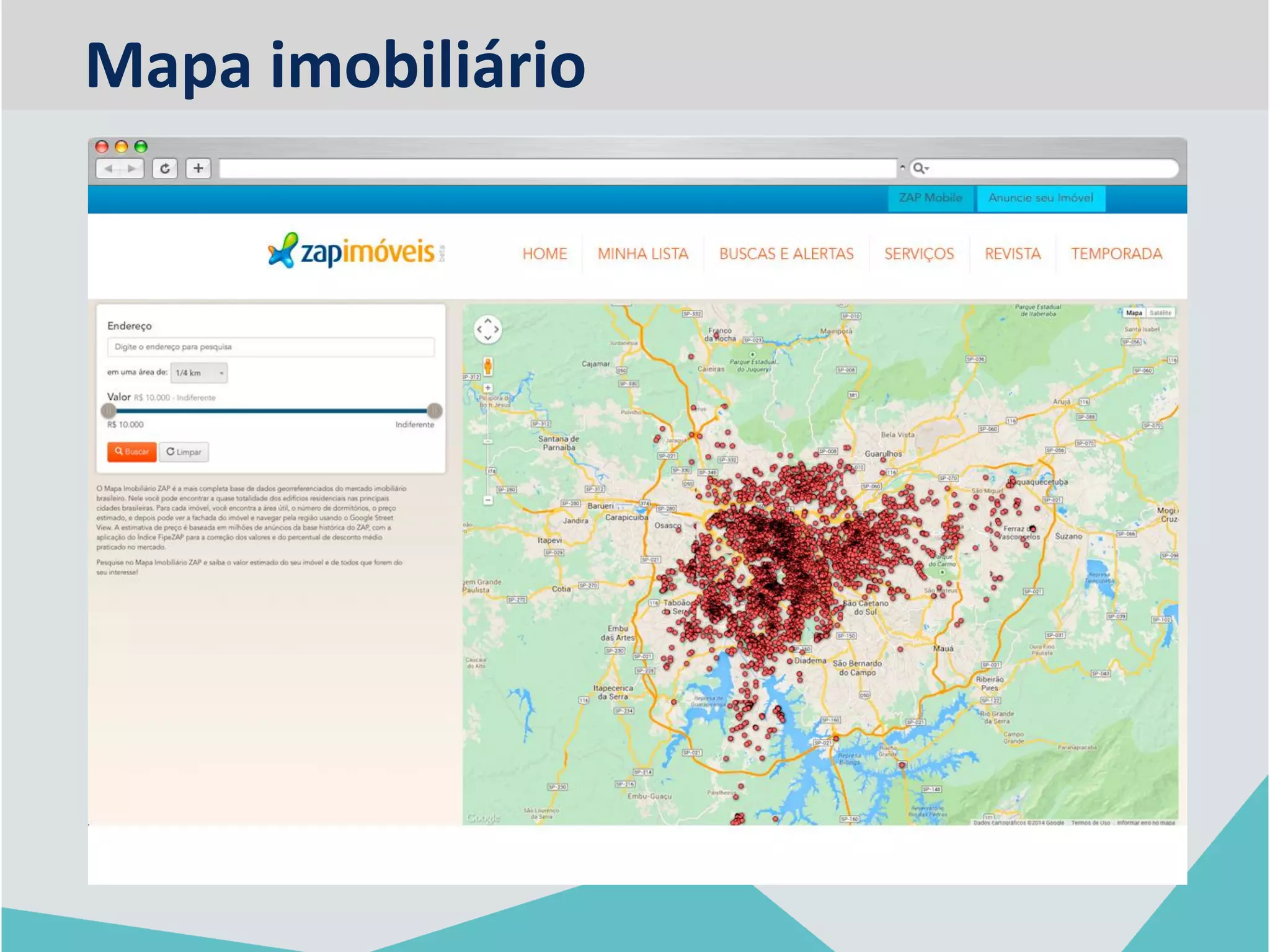 Mapa imobiliário  